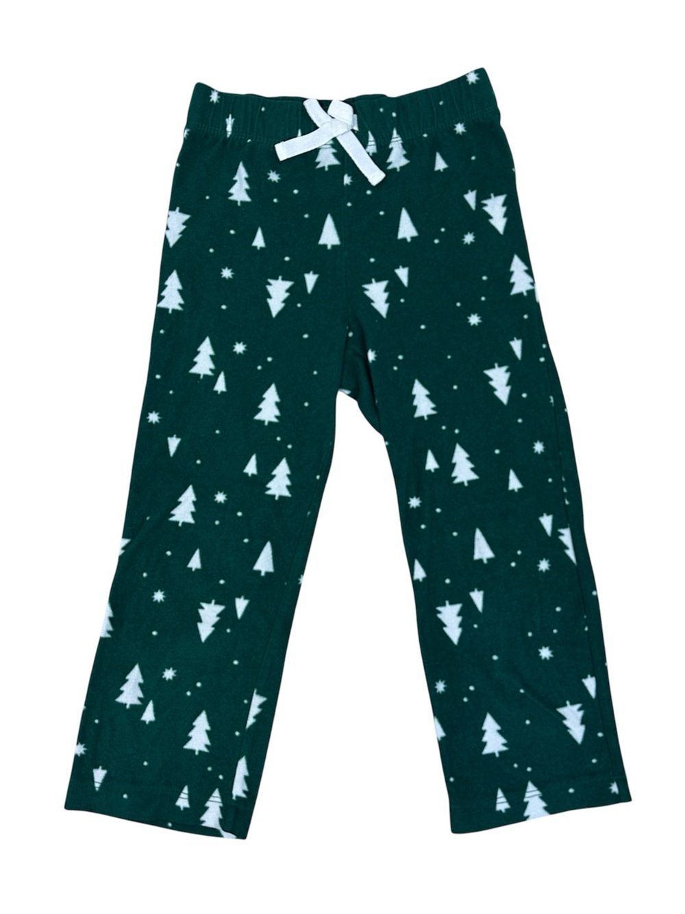 Old Navy Dark Green Holiday Tree Pajama Pants with White Drawstring
